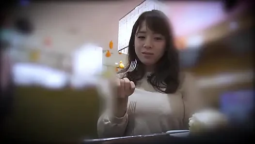 A090B08 A young wife who is married with a difference of 22 years old Frustrated foolish interview on the way home from the gym!