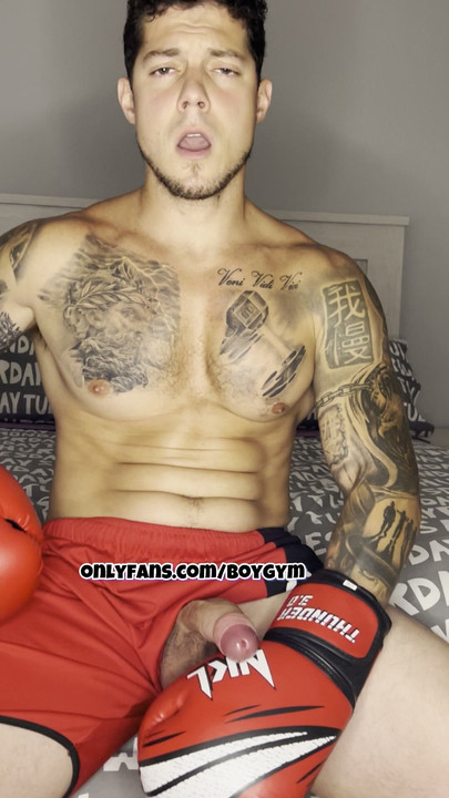 BOXING CUM with my Fat Cock