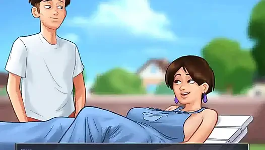 Yaz mevsimi efsanesi: genç erkek avcısı olgun orta yaşlı seksi kadın arka bahçesinde genç adamı baştan çıkarıyor bölüm 108