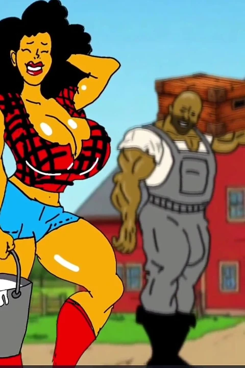 Esposa do caipira Caricatura. Animação
