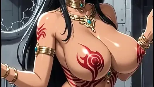 Banyoda ateşli cyberpunk kızı (ai animasyonu)