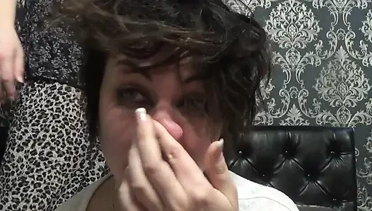 Nose fingering, face messing, silly faces, stockings on head, lips fetish! To Kate!