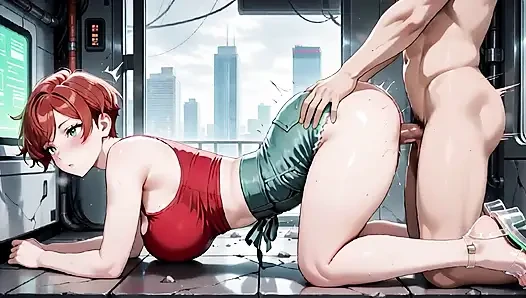 Lustful Red Haired Beauty Futuristic Subway Multiple Passionate Creampies