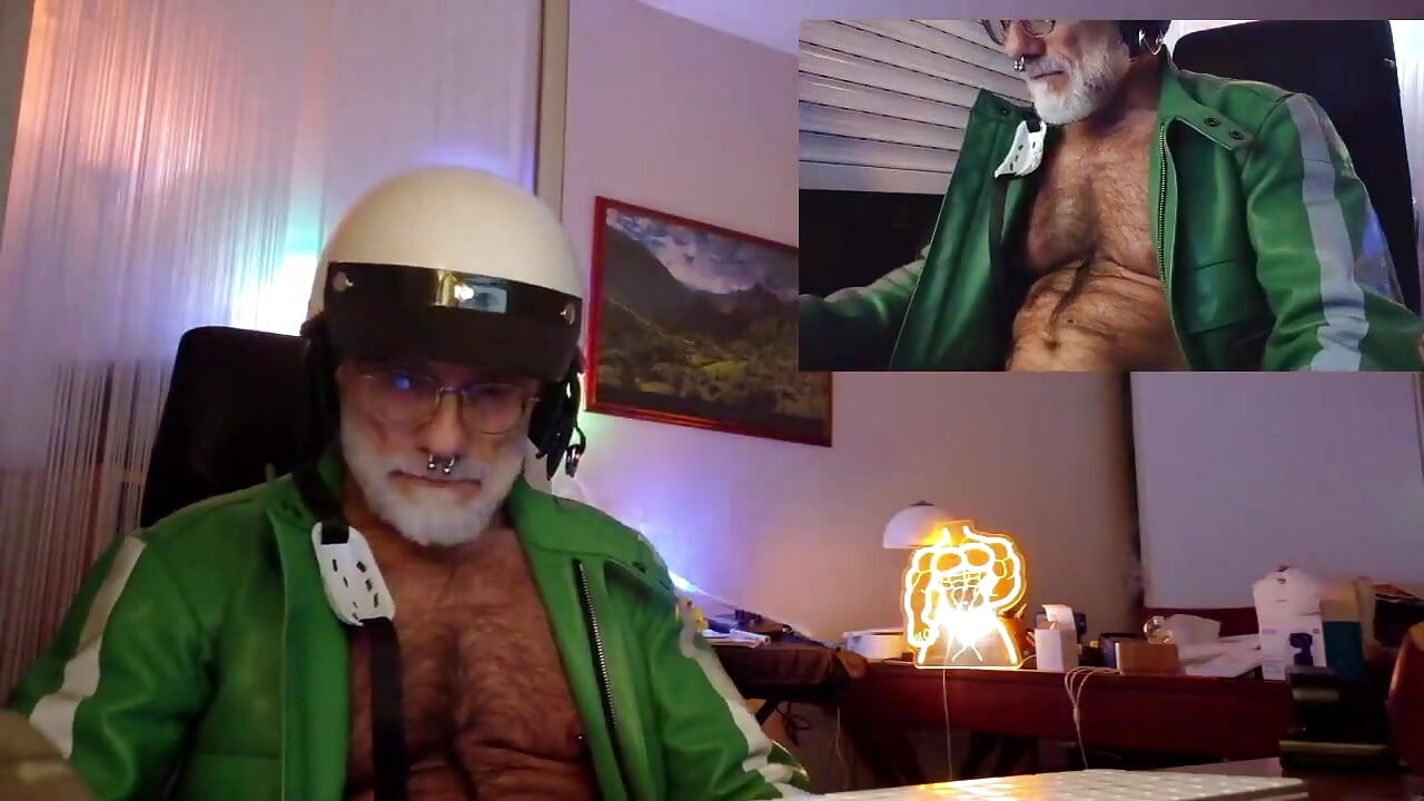Cop Pumps His Balls, Cock and Nips While Wearing His Cop Leather