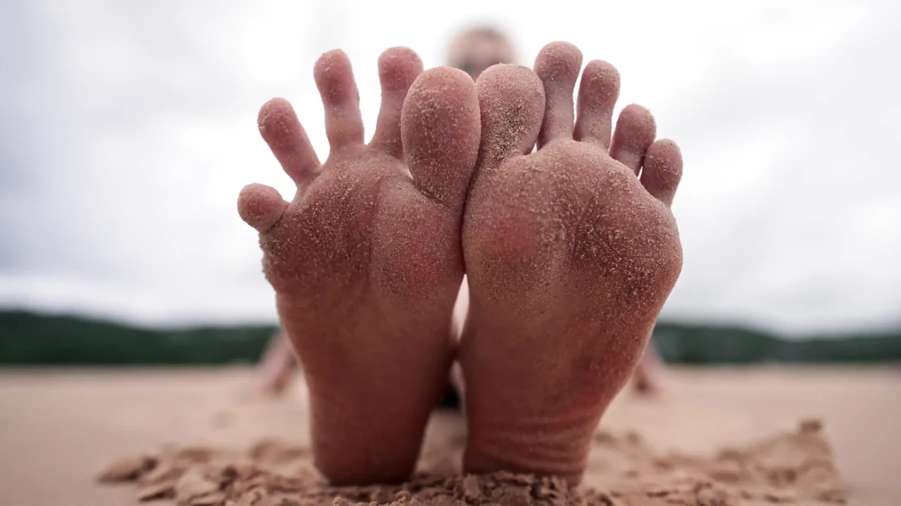 Worship My Feet on Public Beach and Get My Permission to Cum