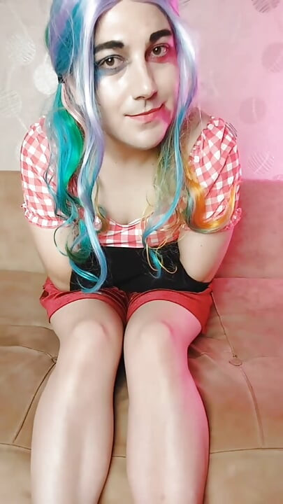 Harley Quinn Femboy Cosplay Model Crossdresser