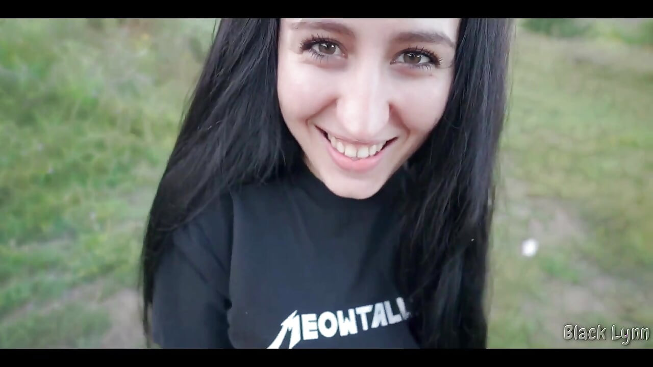 Black Lynn Ties Her Long Black Hair Into a Ponytail to Show Me How She Sucks Cock