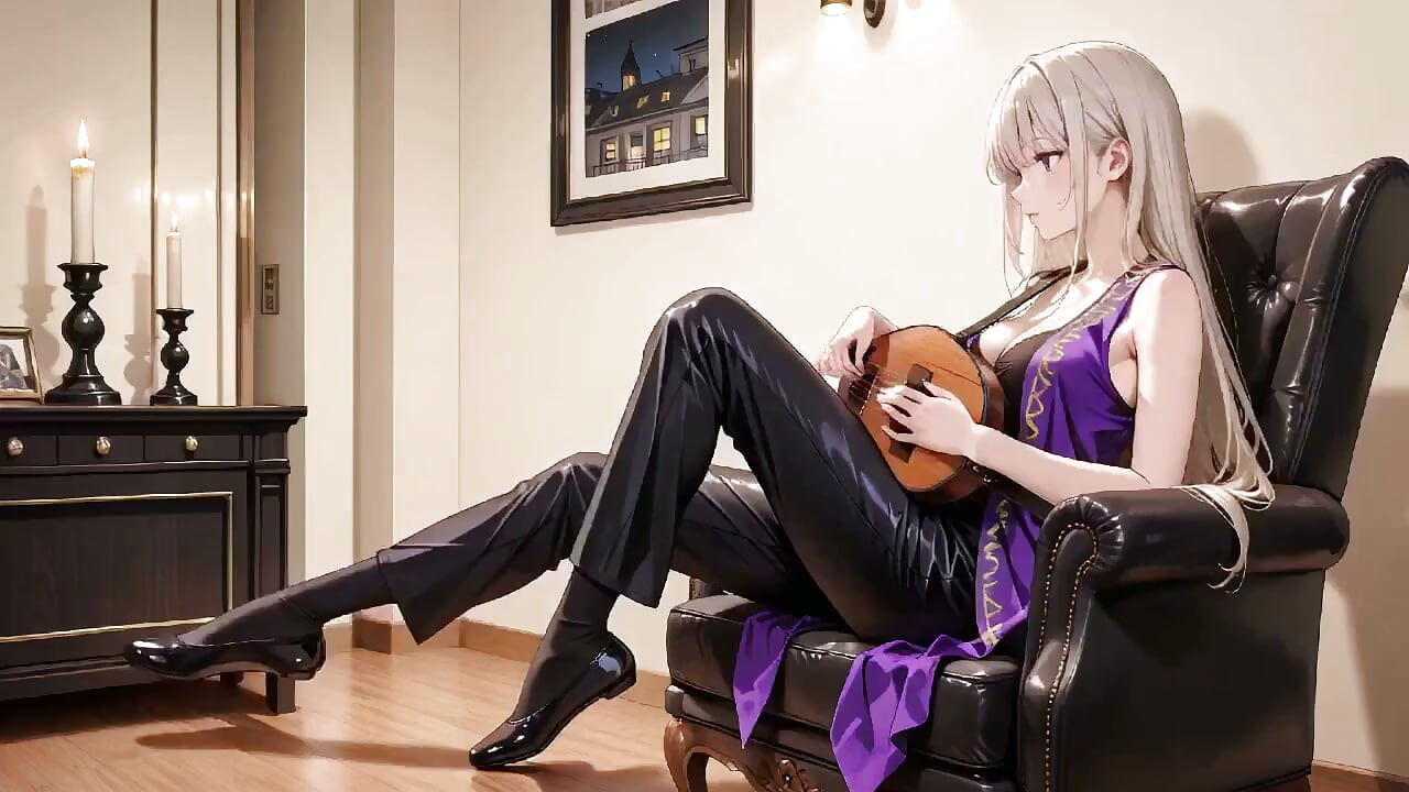 Blonde Queen in Purple Court Uniform! Lazy on the Throne, Eyes Full of Lust