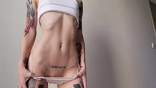 Sexy Tease: Slim Skinny Goddess in White