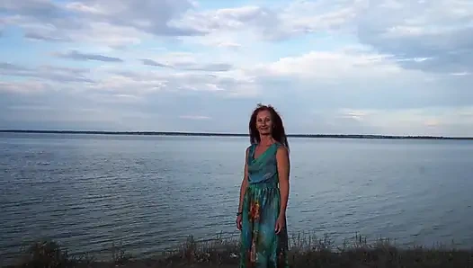 Volga marge in evening