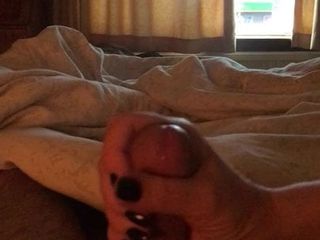 Negro uñas masturbación con la mano
