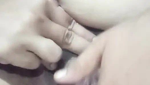 Hot stepsister quietly masturbates her wet hole so her parents won't hea...