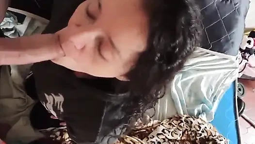 Cute MILF Sucking the Penis Until All the Milk Comes Out