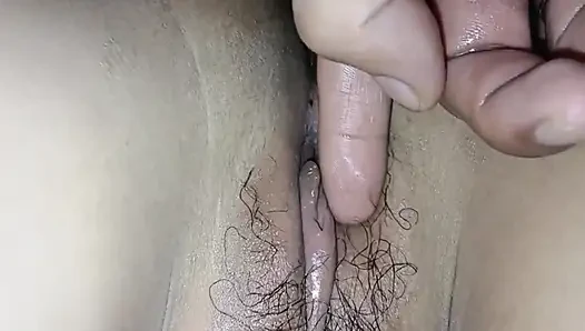 Masturbating sister-in-law's narrow pussy until orgasm