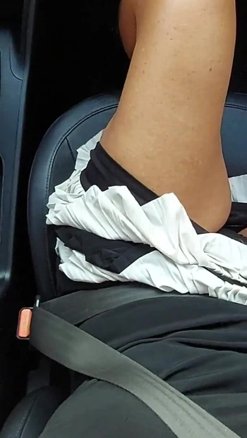 Memorable moment from "Stepson takes his stepmom to work in the morning, and she spreads her legs and starts teasing him in"