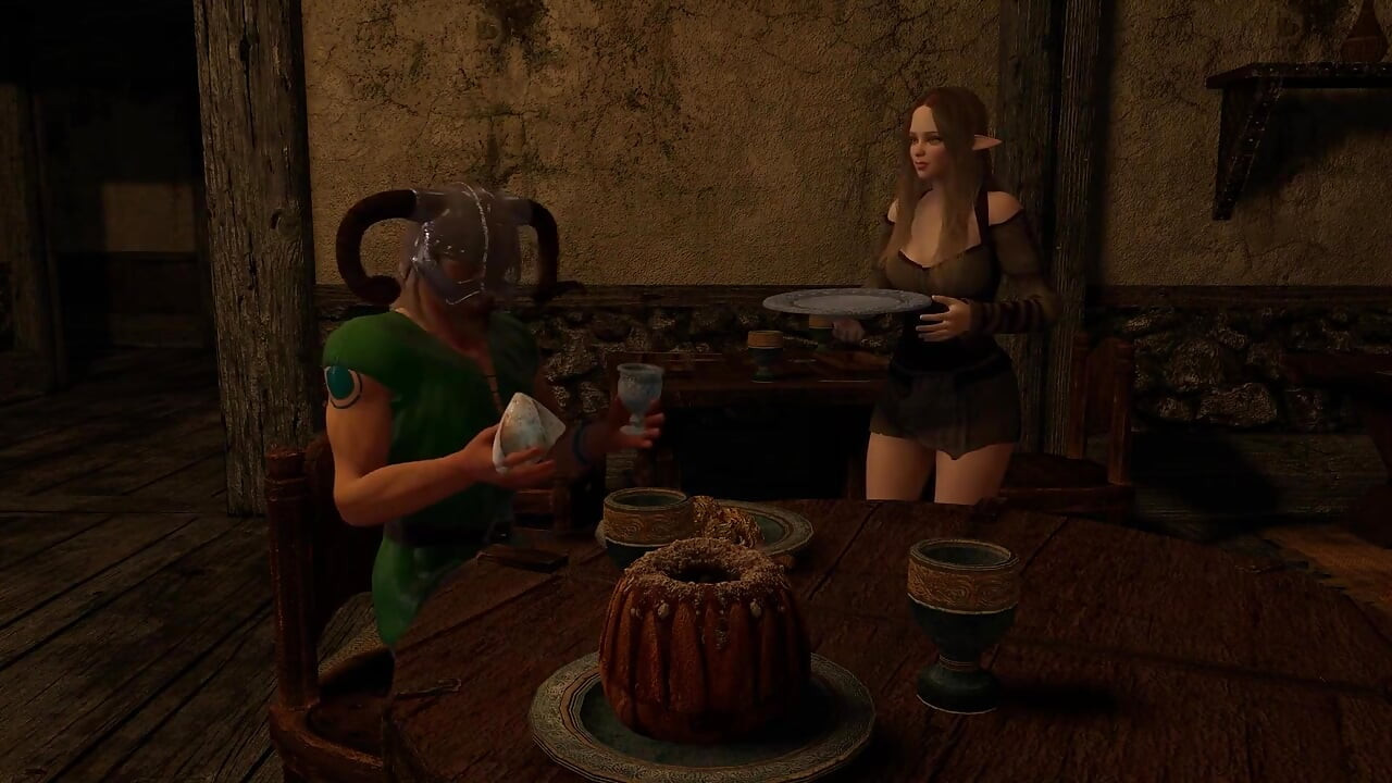 Dragonborn Golpeando a Una Chica De Taberna - Parodia De Skyrim