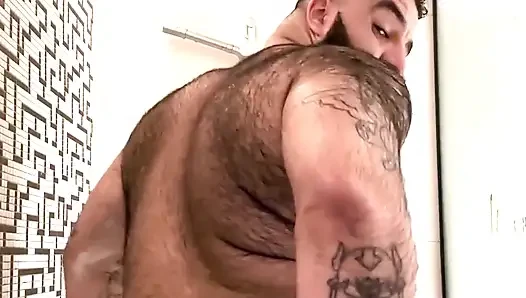 A Furry Boy Lathering up