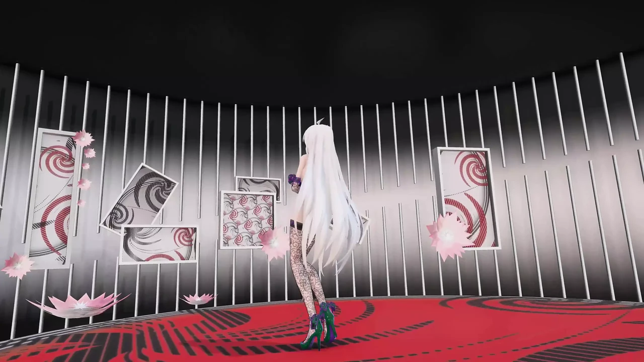 Yowane Haku脱衣服跳舞性感内衣成人动漫粘性歌曲 Mmd 3d 紫色衣服颜色编辑 Smixix