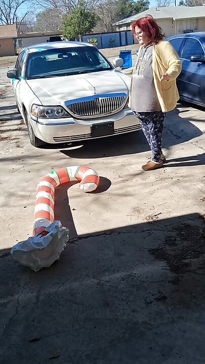 Big Beautiful Woman Nurse Vicki Crushes This Blow up Candy Cane
