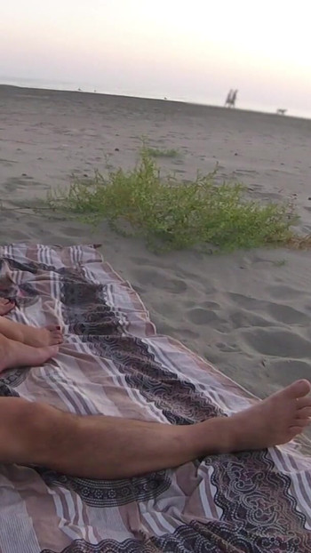 Jaw-dropping moment from "Amateur French stepsister touches cock on public beach to her stepbrother in front of everyone "