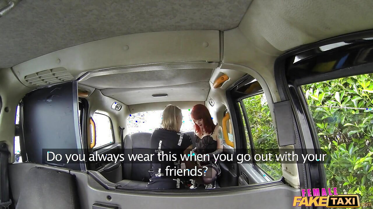 Female Fake Taxi - Blonde Lesbian Cab Driver Dominates Tattooed Redhead