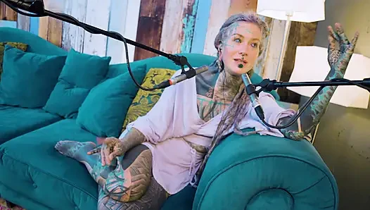 I talk about A - authentic - ASMR - Podcast - Talking - tattoo girl model goth punk dreadlocks