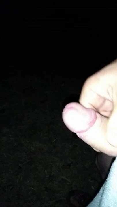 Cumshot at night