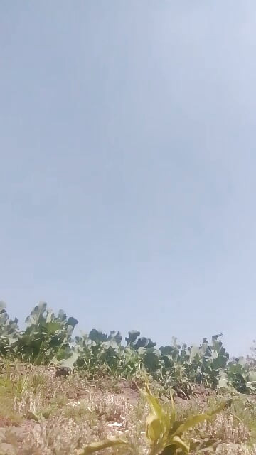 Afrikaanse amateur met grote tieten naakt in het dorp