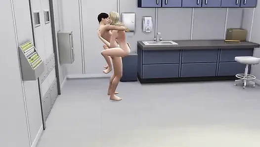 Doctor can't resist beautiful patient. The Sims