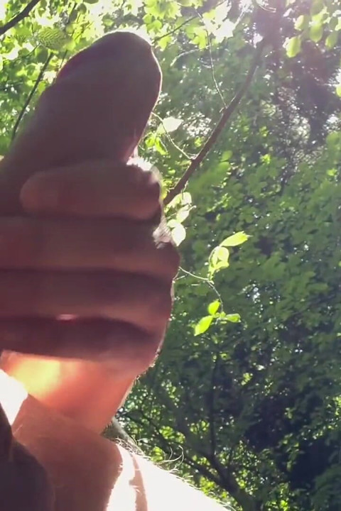 Young Man Jerks off Bwc Risky in the Woods to Massive Cumshot