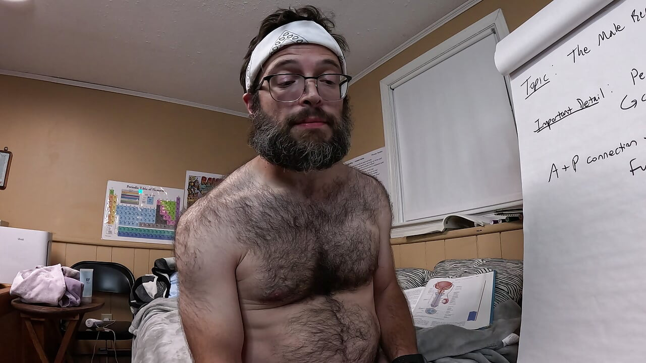 Anatomy lesson video turns into an accidental demonstration of male orgasm