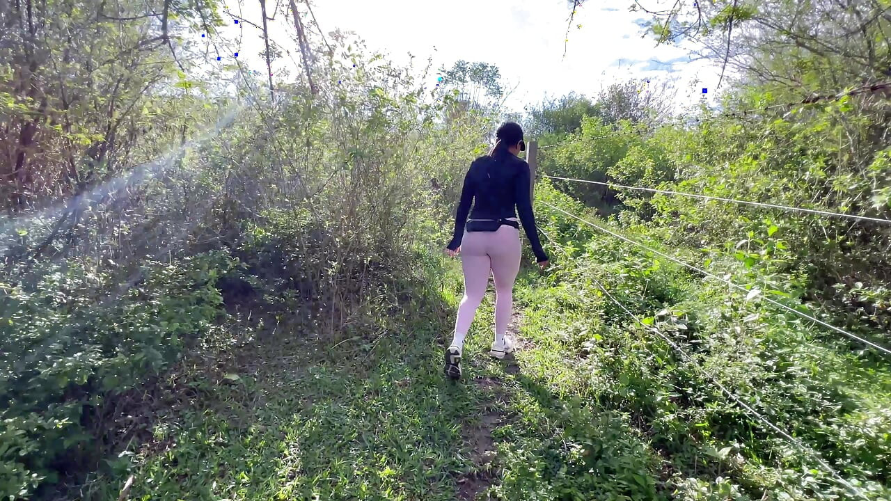 Hike in the woods with a new acquaintance ends in a rich public fuck