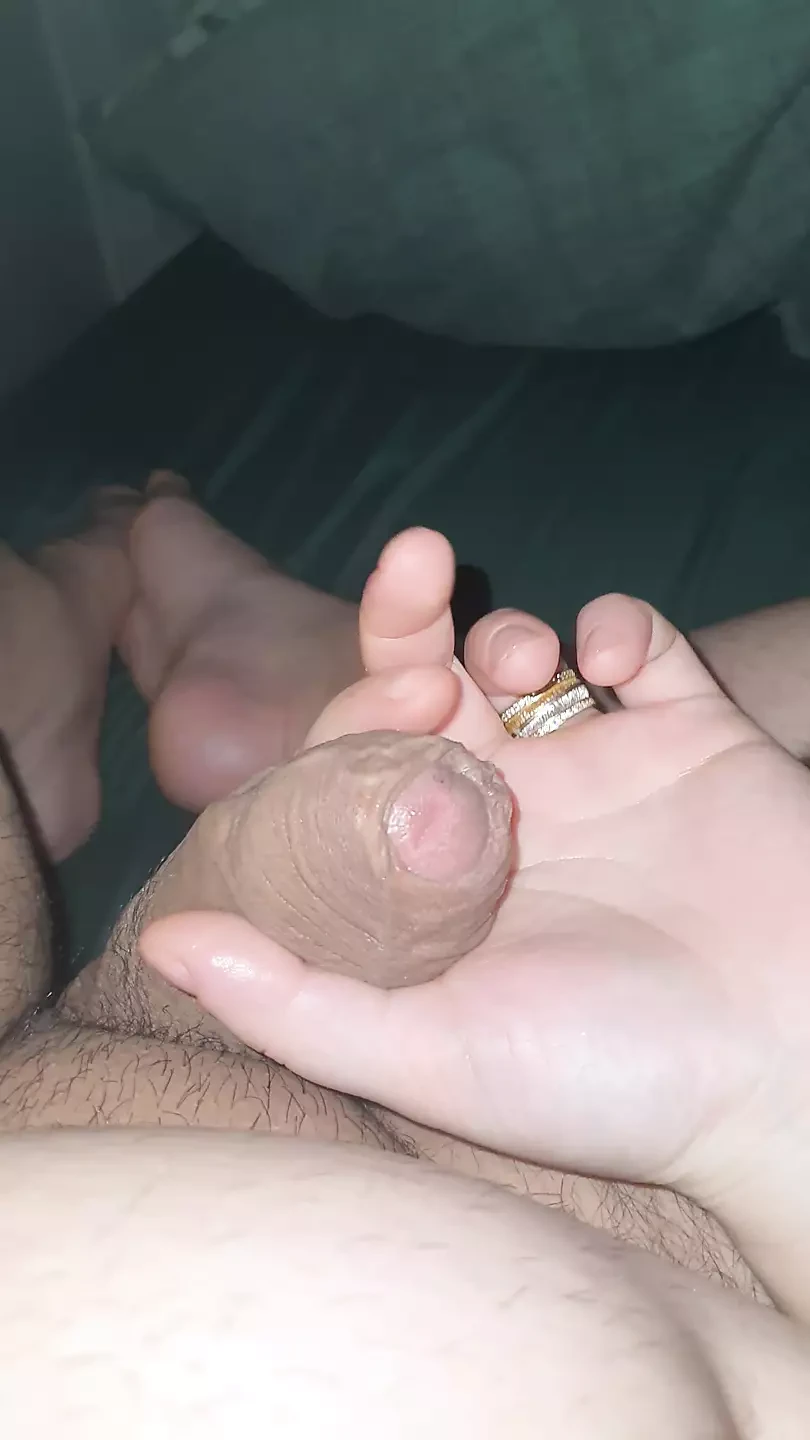 Lesbian step mom handjob for first time step son duck in erection