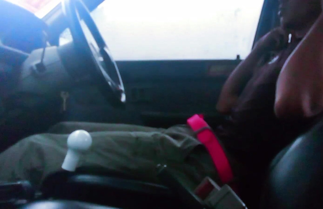 Alone at home with hard pink belt