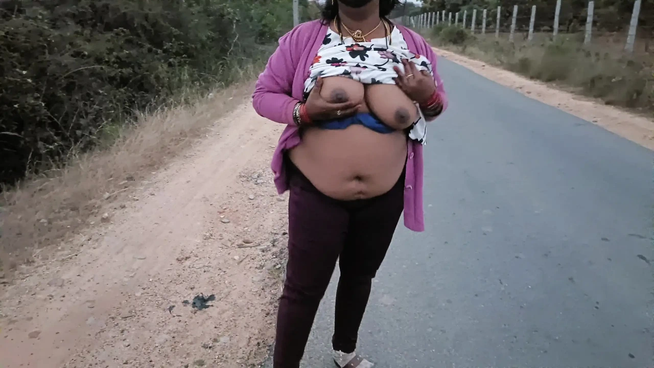 Bike riding boobs showing in public