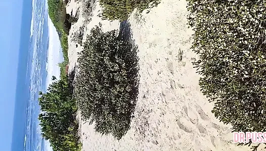 Pregnant Woman Is Abandoned by Her Husband and Masturbates a Stranger on the Beach Without Him Knowing Until She Gets All the Mi