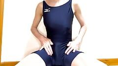 Mizuno Navy Short Leg Racing Swimsuit cum