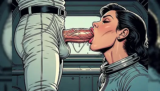 Horny Astronaut Blowjob Comic Art