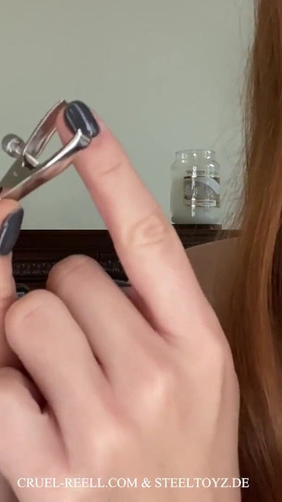 Memorable moment from "Experience Intensity with Cruel Reell and Steeltoyz: Pinch-Alligator Nipple Clamps"