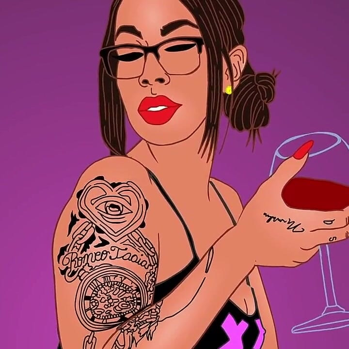 Bubblebutt Latina Gigi flasher sine drømmende store rumpekinn og gir en flott blowjob på en BBC på den animerte fotoshooten