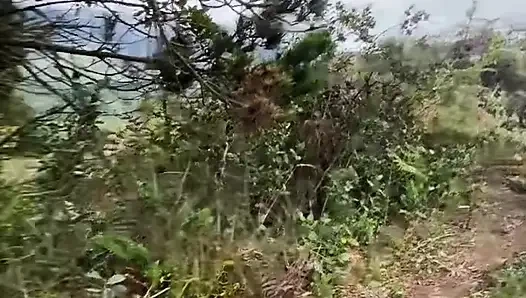 I fill my pussy with milk in the forest