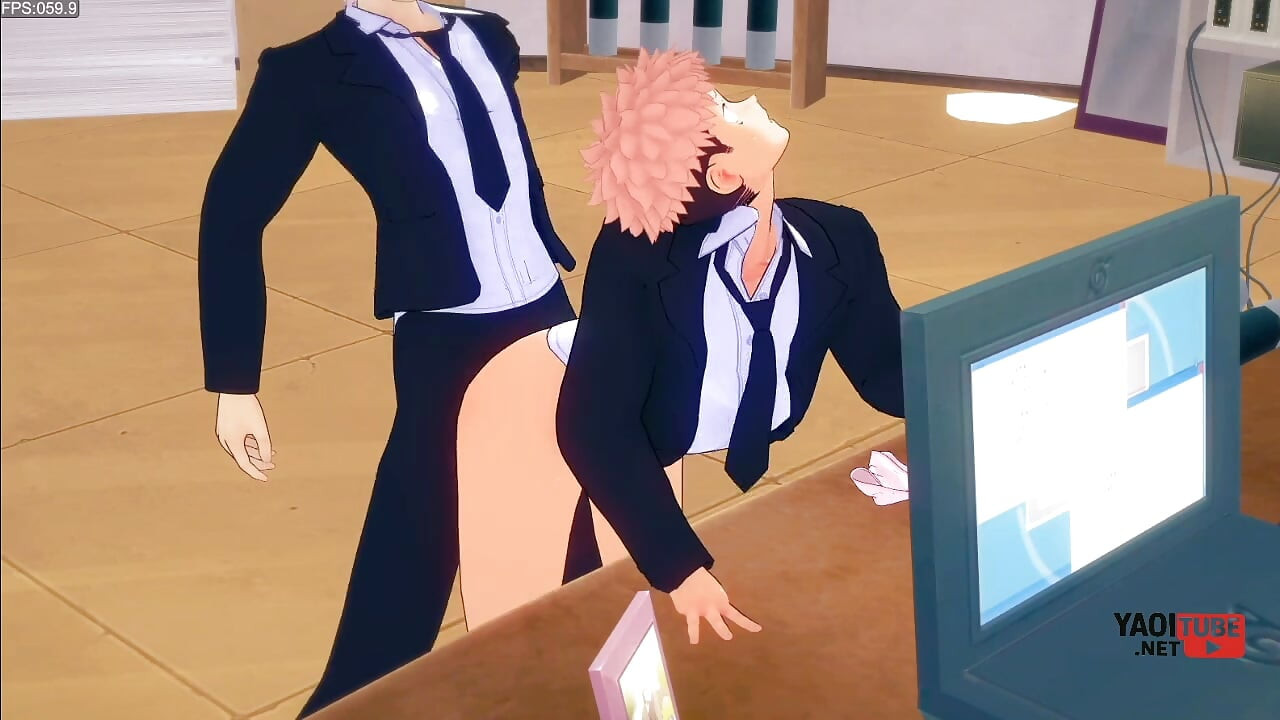 Jujutsu Kaisen Yaoi - Yuuji bị Gojo đụ trên bàn