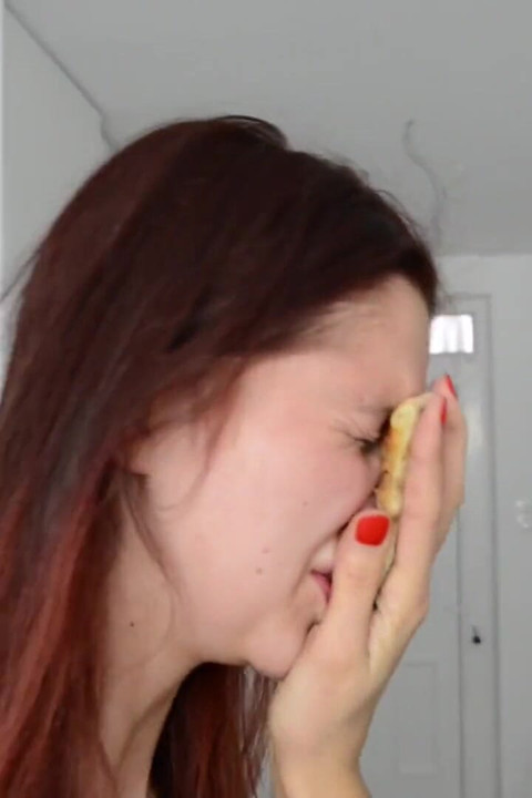 Face slapping hard - why the fuck did you touched my pizza? By domina Rea & slave Meg Magic