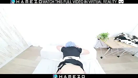 Japanisches geiles zimmermädchen Kakao Shirayuki hatte einen heißen fick in VR.