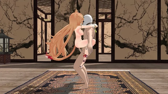 fucked a cute cat girl with a tight pussy and a small elastic ass