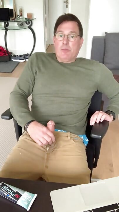 Intense orgasm and cumshot at home