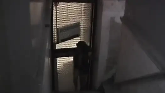 Hot black whore gets her mouth taped and is bound to chair