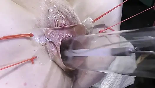 Far Spread Pussy Close up Fucking with Lamp 1000watt