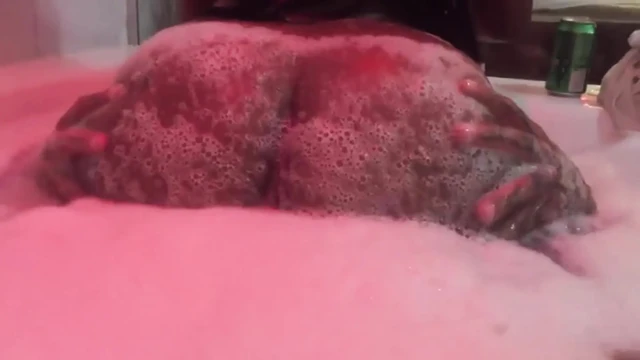Eating brunette's big ass in the bathtub