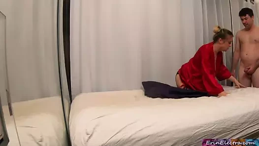 Stepmom teaches sex but stepson keeps fucking the wrong hole